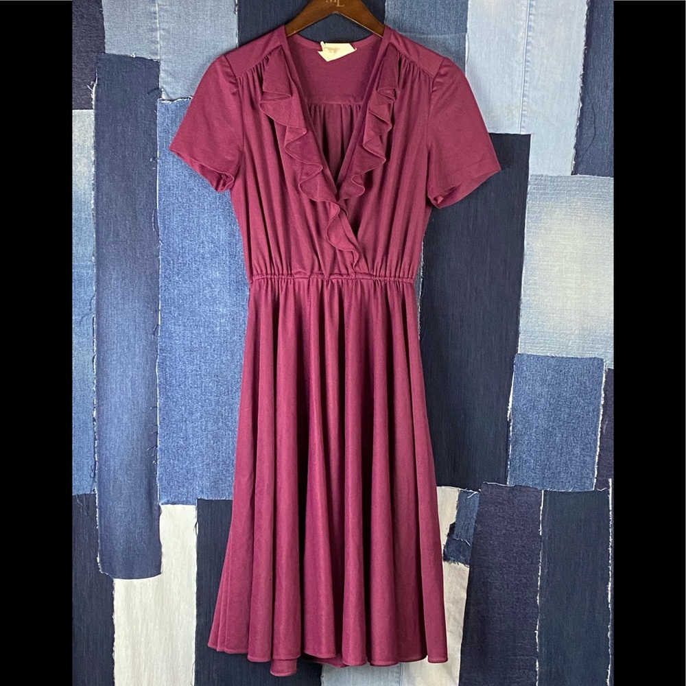 Lori Vintage 70’s Dress w/ Ruffle Detail
